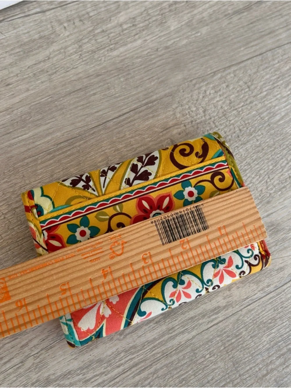 Vera Bradley Wallet Provencal Yellow Paisley Floral Wallet Spring Trifold - Picture 7 of 8